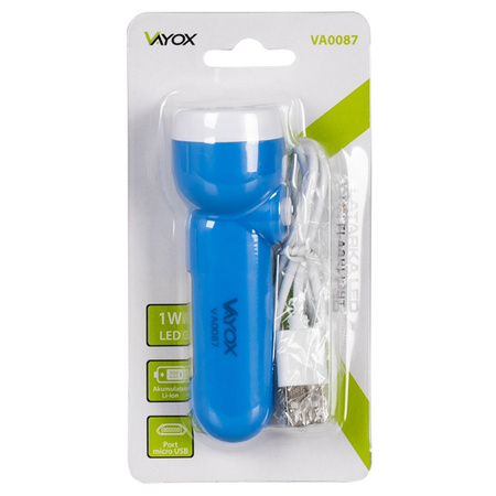 Latarka akumulatorowa Ręczna Dioda LED 100lm 2w1 ze światłem bocznym COB 300lm VAYOX