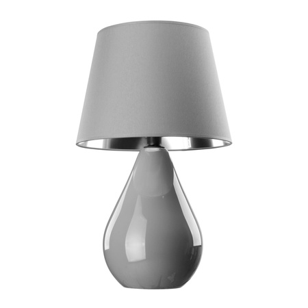 Lampa Stołowa Biurkowa Nocna LACRIMA GRAY Abażur Grafitowa Elegancka E27 5455 TK Lighting