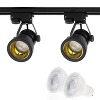 Szyna Oświetleniowa Szynoprzewód 1m + 2x Reflektor Szynowy GU10 Czarno-Złoty + 6W LED GU10 3000K