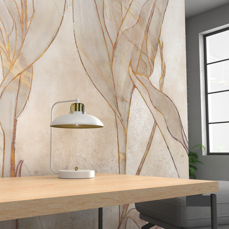 Lampka Biurkowa Stołowa LED FELIX Biała Złota 1xE27 Milagro