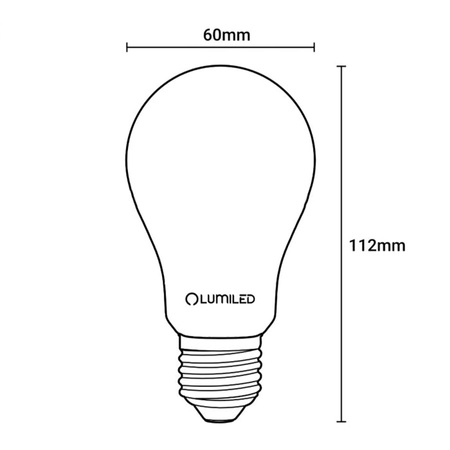 6x Żarówka LED E27 A60 6W = 50W 660lm 2200K Ciepła 360° DYMIONA FILAMENT LUMILED