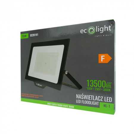 Naświetlacz LED Lampa Reflektor 150W 13500lm 3000K Ciepła IP65 NL-1 Ecolight