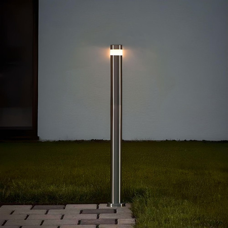 Lampa Ogrodowa Zewnętrzna SŁUPEK 80cm IP54 3W 300lm 2700k Ciepła Srebrny LUKAS Videx