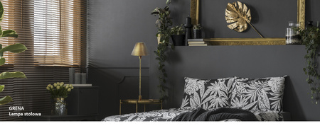 Lampa Stołowa Biurkowa E14 64cm GRENA GOLDLUX (Polux) Złota