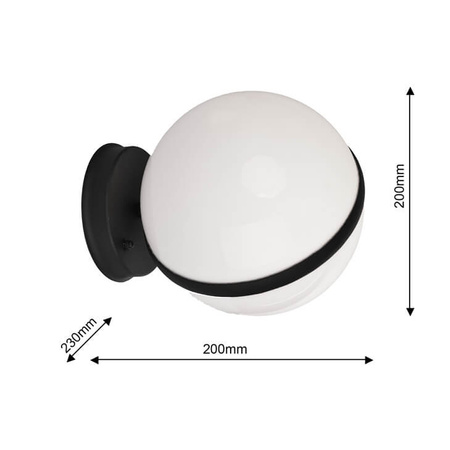 Lampa Ogrodowa Kinkiet Elewacyjny CIRCULO E27 IP44 Kula Czarno-Biała Eko-Light