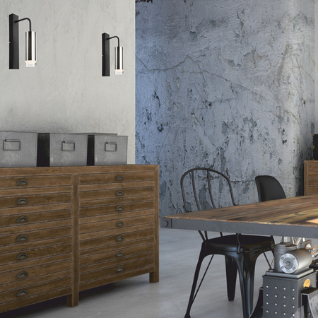 Lampa Ścienna Kinkiet DIEGO E27 Czarny Chrom KM-1.124 Lamkur