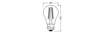 Żarówka LED A60 E27 5W = 75W 1055lm 2700K Ciepła Ściemnialna 300° KLASA A Filament Ultra Efficient Ledvance