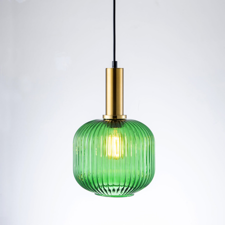 Lampa Wisząca Sufitowa CUMBRIA E27 Zwis Zielona GOLDLUX (Polux)