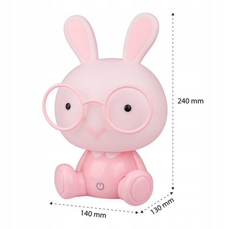 Lampka nocna dekoracyjna KRÓLIK LED 5W 5000K Różowa