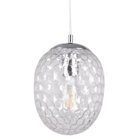 Lampa wisząca sufitowa LORA WHITE transparentna 1x E27 GOLDLUX (Polux)