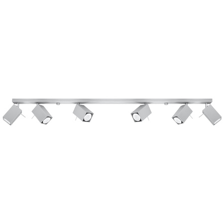 Lampa Sufitowa Oprawa Natynkowa 6x GU10 SPOT TUBA Reflektor Ruchoma Minimalistyczna Kwadratowa Szara Nowoczesna Merida Sollux