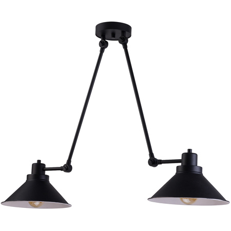 Lampa Sufitowa TECHNO 9143 Nowodvorski Czarno-Biała 2xE27 Wisząca Rozłożysta Stal Loftowa