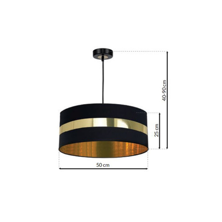 Lampa wisząca PALMIRA 1xE27 60W Matowy Klosz Złote Elementy MLP6318 Milagro Metal + Tkanina