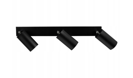 Kinkiet Spot Reflektor LED Lampa Sufitowa Natynkowa BLACK Czarna Nowoczesna GU10 x3