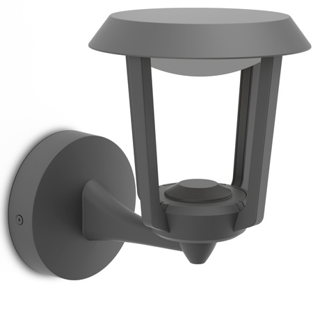 Kinkiet Ogrodowy Lampa Zewnętrzna Elewacyjna LED 4.3W 800lm 2700K Ciepła IP44 Antracyt z Czujnikiem Zmierzchu UltraEfficient Nuvy Philips