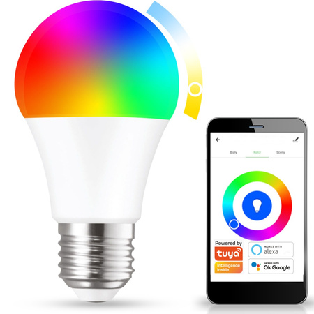 Żarówka LED E27 A60 13W = 98W 1500lm RGB+CCT 210° SPECTRUM Smart TUYA WiFi Ściemnialna