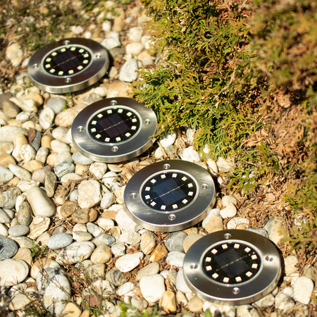 Zestaw 6x Lampka Ogrodowa 12x LED SOLARNA DOGRUNTOWA Wbijana IP44