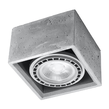 Lampa Sufitowa Oprawa Natynkowa GU10 Kwadratowa Szara Industrialna Quatro Sollux