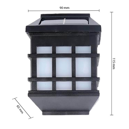 Kinkiet Lampa Solarna LED Ogrodowa Elewacyjna IP44 z Efektem Płomienia