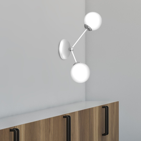 Lampa Ścienna Kinkiet JOY Biała 2xE14 Milagro
