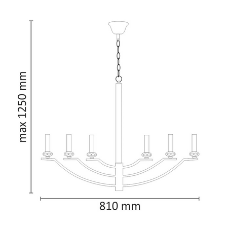 Lampa Wisząca Sufitowa Żyrandol HIMS 6xE14 120cm - GOLDLUX (Polux)