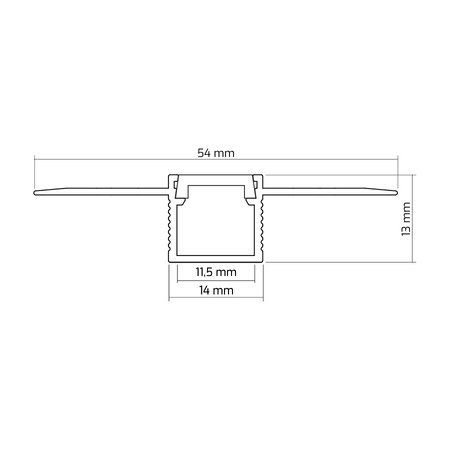 Profil Aluminiowy Podtynkowy Architektoniczny do LED Wpuszczany do Płyt KARTON / GIPS 2m + Czarny Klosz