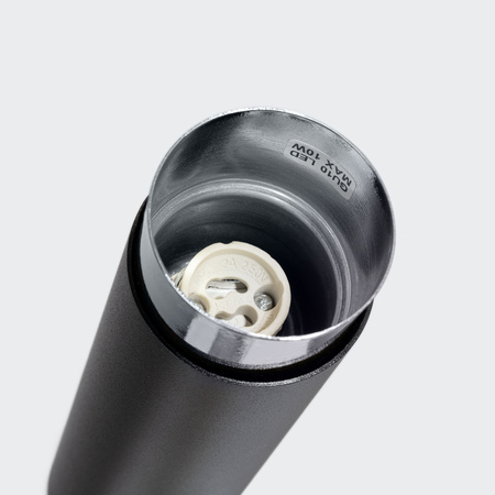 Lampa Sufitowa Oprawa Natynkowa Tuba Spot 1x GU10 Czarna Chrom Nero Bittersweet Shimmer SL.1409 Sollux