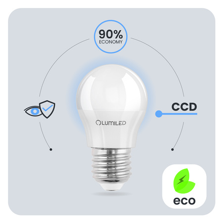 6x Żarówka LED E27 Kulka P45 2,5W = 25W 249lm 4000K Neutralna 180° LUMILED