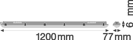 Lampa Oprawa Hermetyczna LED Pyłoszczelna 40W 4800lm 4000K Neutralna IP65 IK08 Szary Dampproof Ledvance