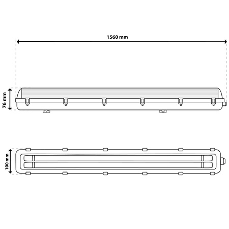 Oprawa Lampa Hermetyczna LED Pyłoszczelna 150cm T8 G13 IP65 HERSO Lumiled