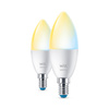 2x Żarówka LED E14 Świeczka C37 4.9W = 40W 470lm 2700-6500K TW Inteligentna SMART WiFi Bluetooth Aplikacja WiZ
