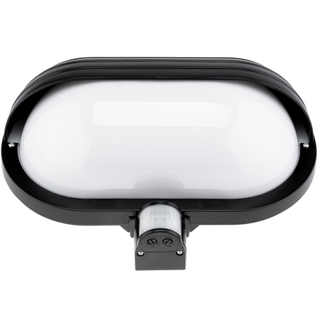 Lampa Ogrodowa Kinkiet Elewacyjny FRODA E27 IP44 z Czujnikiem PIR Czarna