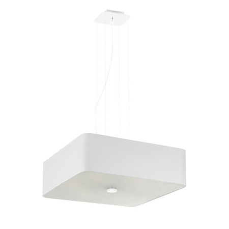 Lampa Sufitowa LED Wisząca LOKKO 5xE27 Żyrandol Kwadratowa 45cm Biała SOLLUX