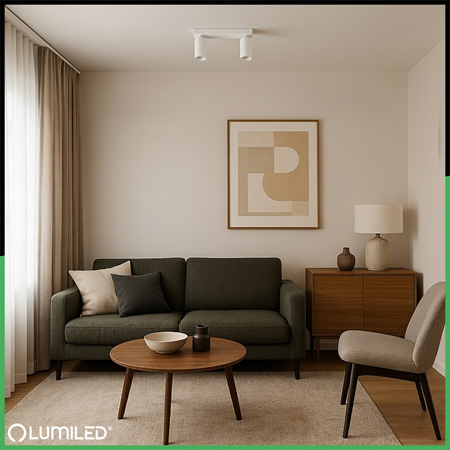 Lampa Sufitowa SPOT TUBA Reflektor Oprawa Halogenowa 2x GU10 TABULA LUMILED