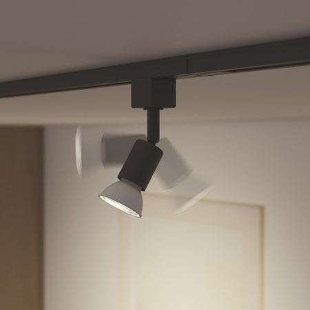 Zestaw Szynowy Lampa Sufitowa Szynoprzewód 1m + 3x Reflektor Szynowy LED GU10 Jednofazowy Czarny EasyLink Tobia Philips