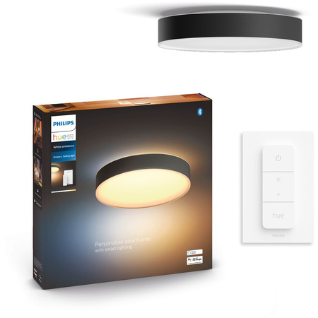 Plafon LED Lampa Sufitowa Natynkowa 33.5W 4300lm IP20 White Ambiance TW Czarna 42.5cm Inteligentna SMART Zigbee Bluetooth Enrave Philips HUE