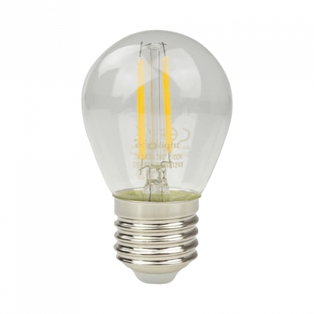 Żarówka LED Kulka P45 E27 2W 240lm 2700K Ciepła FILAMENT Ecolight