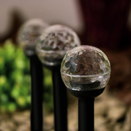 Lampa Solarna Ogrodowa LED Wbijana Kulka RGB IP44 34cm Czujnik Zmierzchu