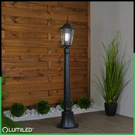 Lampa Ogrodowa Zewnętrzna E27 SŁUPEK LATARNIA 110cm Czarna BELLIS LUMILED