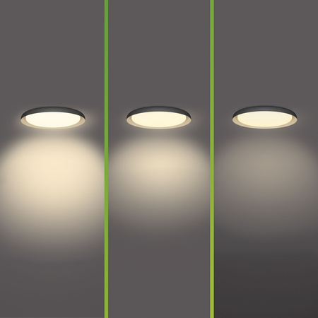 Lampa Sufitowa Plafon LED 10W 1850lm 2700K SceneSwitch Czarna Pebblo Ultra Efficient Philips