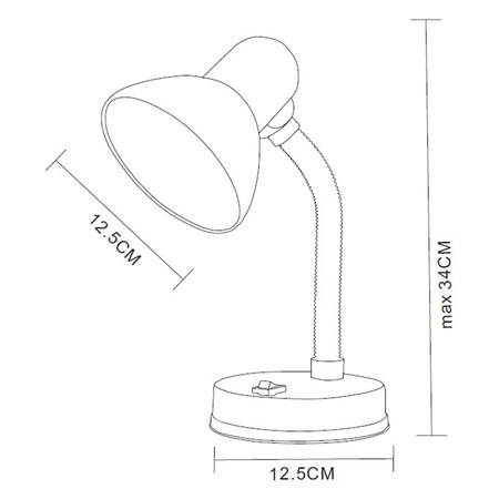 Lampka Biurkowa Stołowa Regulowana Szkolna Nocna E27 Czarna