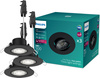 3x Oprawa Podtynkowa Wpuszczana LED 5W 500lm 2700K Ciepła Ruchoma Okrągła Czarna Ściemnialna 3-STEP SceneSwitch Cilantro Philips