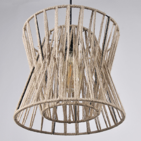 Lampa wisząca sufitowa półkula VARBERG IL MIO w stylu boho stal + sznur 1x E27 GOLDLUX (Polux)