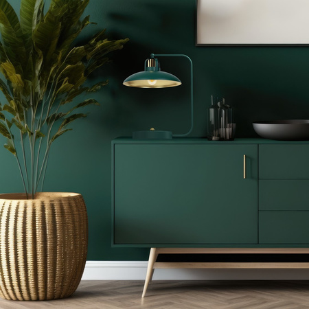 Lampka Biurkowa Stołowa LED FELIX Zielona Złota 1xE27 Milagro