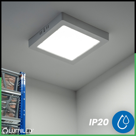 Oprawa Natynkowa Lampa LED Sufitowa 18W Kwadrat 4000K GLOW Biała LUMILED