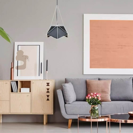 Lampa Wisząca Oprawa E27 Geometryczna biała PRISM 40x54cm VT-7401 V-TAC