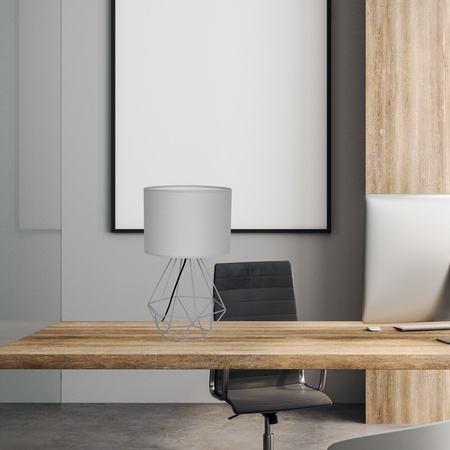 Lampka Biurkowa Stołowa LED BASKET Szara 1xE27 Milagro