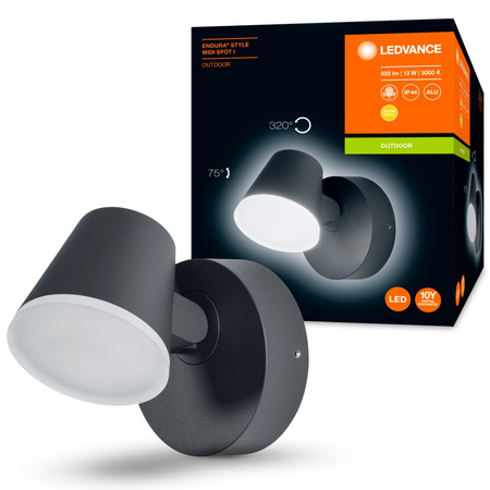 Kinkiet ścienny lampa elewacyjna zewnętrzna ruchoma 13W 800lm 3000K Endura Style Midi Spot LEDVANCE