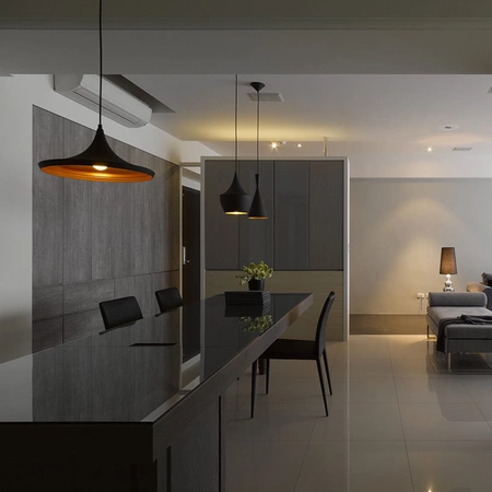 Lampa Wisząca Sufitowa Żyrandol IL MIO MODERN P-306B E27 Czarno-Złota - GOLDLUX (Polux)