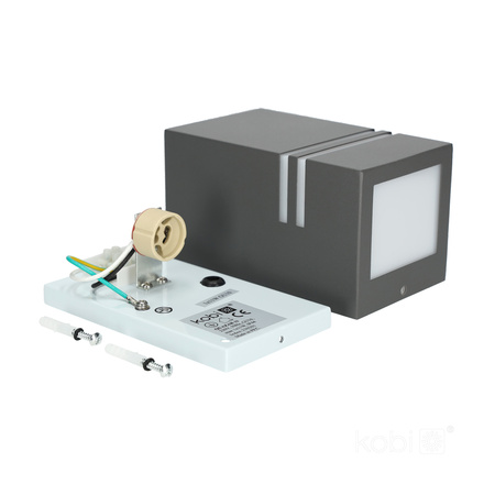 Lampa Ogrodowa Kinkiet Elewacyjny Zewnętrzny GU10 IP44 Szara Quazar Kobi